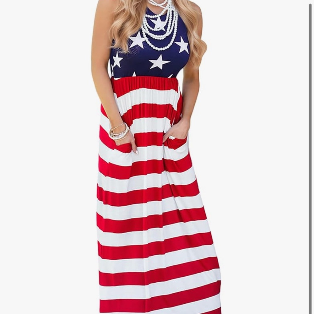 Patriotic Striped Maxi Dress